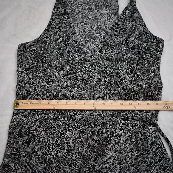 Abercrombie & Fitch Wrap Floral Dress Midi Sz S Cottagecore Boho Neutral - Picture 15 of 16